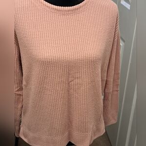 COPY - Splendid Blush Colored Waffle Knit Top  Size S/CH